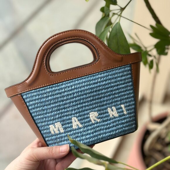 Marni Straw Stitching Beach Bag Handbag